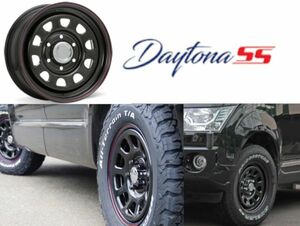 デイトナ SS DAYTONA SS 16x7.0J 5/114.3 +35 BLACK (red/blue line) ブラック 16インチ デリカ D5 新品4本 スチールホイール MLJ 送料無料