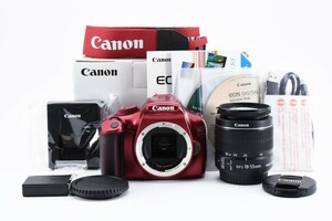 ◇【元箱付き】CANON EOS Kiss X50 EF-S 18-55mm IS II レンズキット デジタル一眼カメラ レッド　キャノン
