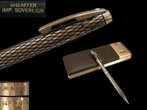 M0305 SHEAFFER シェーファー 鉛筆 IMP.SOVEREIGN 14k GF 金張り 網目文彫刻 繰り出しメカニカル鉛筆 文房具 筆記道具 共箱