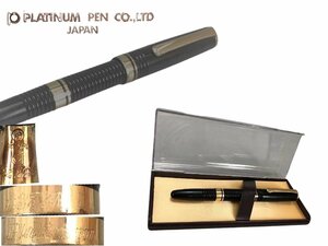 M0306 PLATINUM プラチナ 万年筆 3770 ペン先 14k PEN CO.,LTD JAPAN ブラック 文房具 筆記道具 共箱