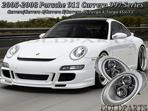 送料無料【正規品】PORSCHE997/911 前期　991ルック　ファイバーLEDヘッドライト ポルシェ911 カレラ4　タルガ　GT2 GT3 ポルシェターボ　