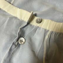 96SS ISSEY MIYAKE cupra skirt イッセイミヤケ　キュプラスカート ウエストデザイン シースルー スリット ロングスカート 白　青 イージー_画像9