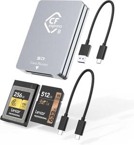 CFexpress Type B SD card reader USB C, dual slot USB 3.2 10Gbps CFexpress