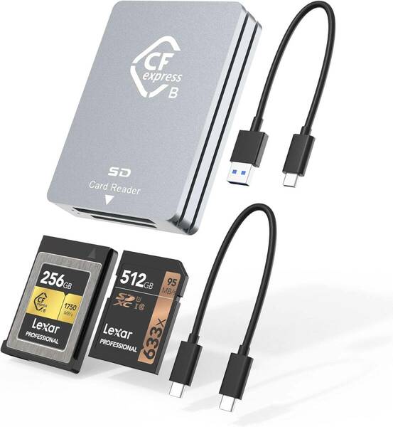 CFexpress Type B SD カードリーダー USB C、デュアルスロットUSB 3.2 10Gbps CFexpress