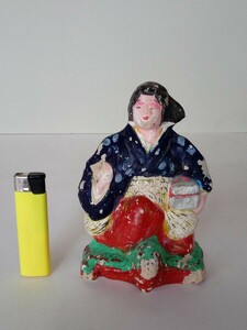 土人形３中野土人形？３　浦島太郎と亀　うらしまたろう 高さ約１４cm　郷土玩具置物日本人形民芸品郷土人形伝統工芸 風俗人形日本童話昔話
