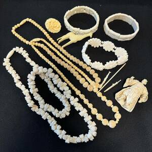  Vintage accessory necklace ivory color cream ivory set sale together large amount bracele large .. set 