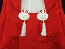 inagoya■待望の新入荷☆3歳 女の子用【被布コート単品】うさぎ coat for girls ポリエステル 着用可 中古品 七五三 前撮り z0248nc_画像4