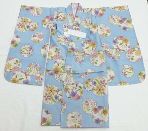 inagoya☆良品入荷！可愛い着物☆【女の子・三つ身+襦袢セット】kimono for girls 3歳 ポリエステル 中古 着用可 七五三 yC0718mm