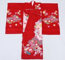 inagoya■お子様の成長を祝う☆新品【女の子 初着・産着】baby kimono 襦袢付き 部分刺繍 正絹 着用可 お宮参り 未使用品 z0517nu_画像2