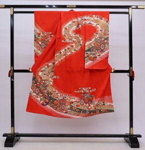 inagoya■売り切れ御免！！超特価市☆【四つ身単品】kimono for girls 7歳用 女の子着物 化繊 中古品 練習用 z1384my