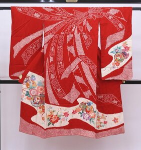 inagoya* симпатичный кимоно!!*[ 4 ..+ нижняя рубашка ]7 лет для девочка натуральный шелк "надеты" возможно б/у товар z0534my