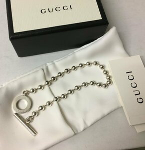 *GUCCI Gucci men's size 21 sill Barbeau ru chain bracele silver box equipping beautiful goods 