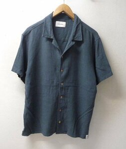 ◆Critical slide TCSS リネン混 オープンカラー 半袖 シャツ グリーン系 美品 サイズL