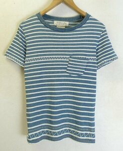 *REMIRELIEFremi relief indigo dyeing border with pocket T-shirt indigo size S