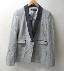 ◆rag&bone 春物 ストライプ ラウンドラペル 1B ジャケット グレー サイズ0 RHC取り扱い　ラグ＆ボーン