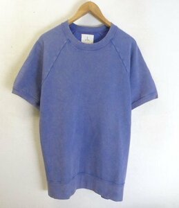 ◆LA PAZ ラパス オーバーダイ ピグメント　染め加工 スウェット Tシャツ ブルー系 サイズXL