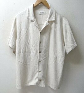 ◆critical slide TCSS 良質　リネン 半袖 オープンカラー シャツ ベージュ系 サイズL 美品