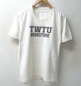 ◆CURLY カーリー メッセージ クルーネック Tシャツ 白系 サイズ1　日本製