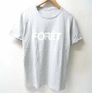 ◆　NAISSANCE ネサーンス 元GDC クルーネック ベーシック Tシャツ FORETプリント グレー サイズL