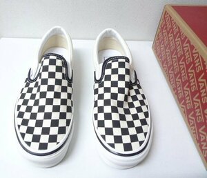 *VANS new goods box attaching Vans 28cm CLASSIC SLIP-ON Classic checker flag slip-on shoes sneakers ANAHEIM FACTORY hole high mCLASSIC