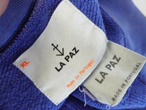 ◆LA PAZ ラパス オーバーダイ ピグメント　染め加工 スウェット Tシャツ ブルー系 サイズXL_画像3