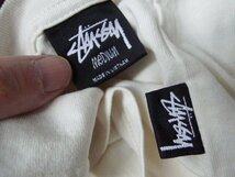 ◆STUSSY ステューシー 無地 クルーネック Tシャツ ベージュ系 サイズM 黒タグ 汚れあり_画像6