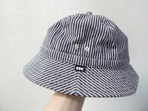 ◆FTC エフティーシー ヒッコリー サファリハット ネイビーホワイト サイズM 美品 バケットハット 帽子 HAT