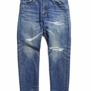 ◆uniform experiment fragment 23AW 新品 DAMAGED DENIM TAPERED PANTS ダメージ加工 デニム パンツ UE-232006 サイズ2 定価49500円の画像2