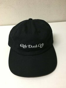 ◆Girls Don’t Cry ガールズドントクライ 刺繍デザイン レザー バックベルト キャップ 黒 verdy ガルドン CAP