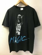 ◆LAKERS 32 レイカーズ 80s 90s マジックジョンソン ヴィンテージ Tシャツ サイズL　黒 シングルステッチ USA製_画像1