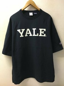 ◆champion チャンピオン 1011 YALE university プリント Tシャツ ネイビー サイズL イェール 美 T1011