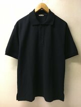 ◆AURALEE オーラリー 美 Super Fine Cotton Pique Big Polo A23SP01SK 鹿の子 ビッグ ポロシャツ 黒 サイズ4_画像1