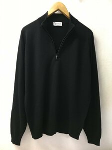 ◆国内正規 JOHN SMEDLEY ジョンスメドレー XL 2023 ハーフジップ ハイゲージ ニット 黒 サイズXL