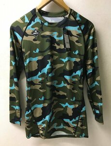 *BURTLE bar toruL4070 tag equipped camouflage sleeve Logo print dry cut so- shirt khaki turquoise size M