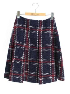 エムズグレイシー Trad Check Skirt 817551 スカート 38 ネイビー IT6RWZXBFVJM