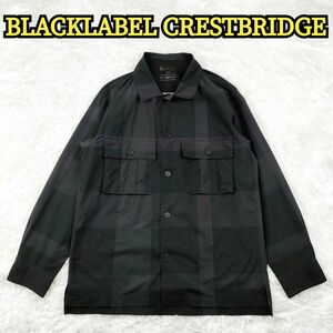 BLACK LABEL CRESTBRIDGE ブラックレーベルクレストブリッジ ストレッチ チェック 長袖 シャツ ブラック 黒