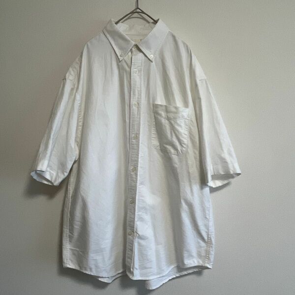 GU半袖 シャツ コットン 白 半袖シャツ オーバーサイズ　M