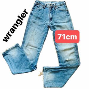 WRANGLER デニムパンツ　メンズジーンズ　ボトムス　ロングパンツ　加工　サイズ28記載　ダメージジーンズ　