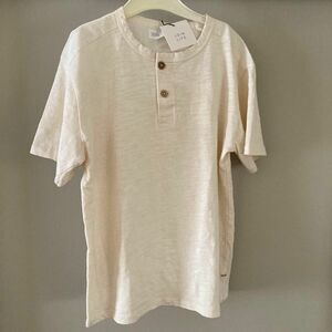 新品　ZARA サイズ8 エコロジーコットン100% 半袖Tシャツ　128㎝　アイボリー　ザラ