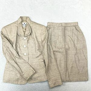 jujin plaxa 十仁プラザ スカートスーツセットアップ 上下 上品 エレガント シルクスーツ 絹80% ミセス ラグジュアリー 40サイズ L相当
