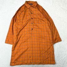 Tern ターン 綿100%ロングシャツ　パジャマ　チェック　プルオーバーシャツ　コットン ゆったりサイズ L〜XL相当　メンズ　大きめサイズ　_画像1