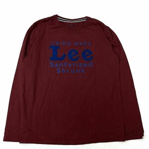 Lee リー 長袖Tシャツ ロンT トップス クルーネック 胸ロゴ プリント 綿 コットン100% 古着 EDWIN エドウィン メンズ Mサイズ