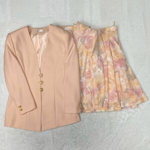 [3 позиций комплект ]fransoise юбка костюм retro костюм блуза tops двойной рубашка жакет цветочный принт люкс 9 номер M соответствует сделано в Японии 