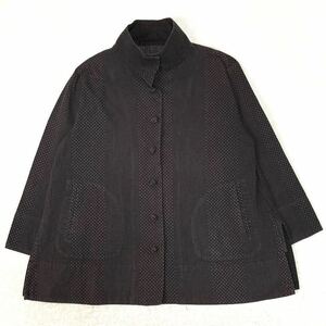 かりん 綿100% スタンドカラーコート スプリングコート 羽織り ライトアウター 和装生地 和洋服 コットン レディース フリーサイズ 日本製