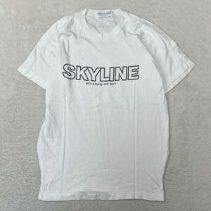 ISSEY MIYAKE イッセイミヤケ SKYLINE スカイライン 半袖Tシャツ シングルステッチ 白T ヴィンテージ 80s 90s コットン 綿 メンズ L相当