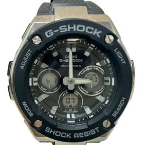 三620☆【動作品】CASIO 腕時計 G-SHOCK Gショック G-STEEL Gスチール 電波ソーラー ウォッチ 腕時計 GST-W300-1AJF 5524 ラバーベルト☆の画像8