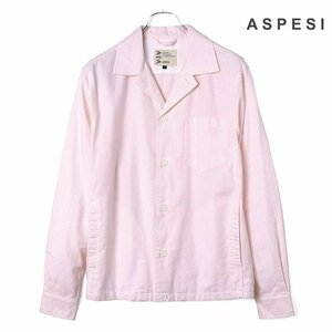 ◆【ASPESI(アスペジ)/春夏/コットンオックスフォードストライプ柄シャツジャケット(CAMICIA BONGO)】[asp2450132-M]