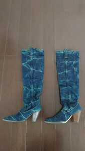  Hysteric Glamour HYSTERIC GLAMOUR knee high boots Denim size S free shipping 