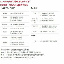 業販品 20インチ 295/25R20 (95Y) XL YOKOHAMA ADVAN Sport V105S ヨコハマ アドバン スポーツ サマータイヤ単品 4本セット_画像8