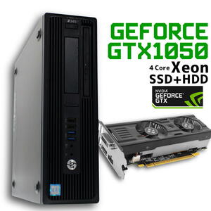 【中古ゲーミングPC】hp スリムタワー GeForceGTX1050搭載 / SSD+HDD / DDR4 ECC /Xeon E3 v5